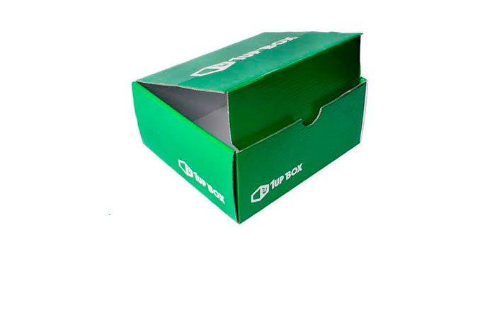Cajas personalizadas caja de cartón de color verde en fondo blanco